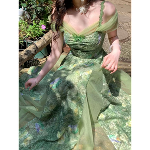 26夏上新小清新仙女裙法式 连衣裙3016 复古重工高级感吊带裙新款