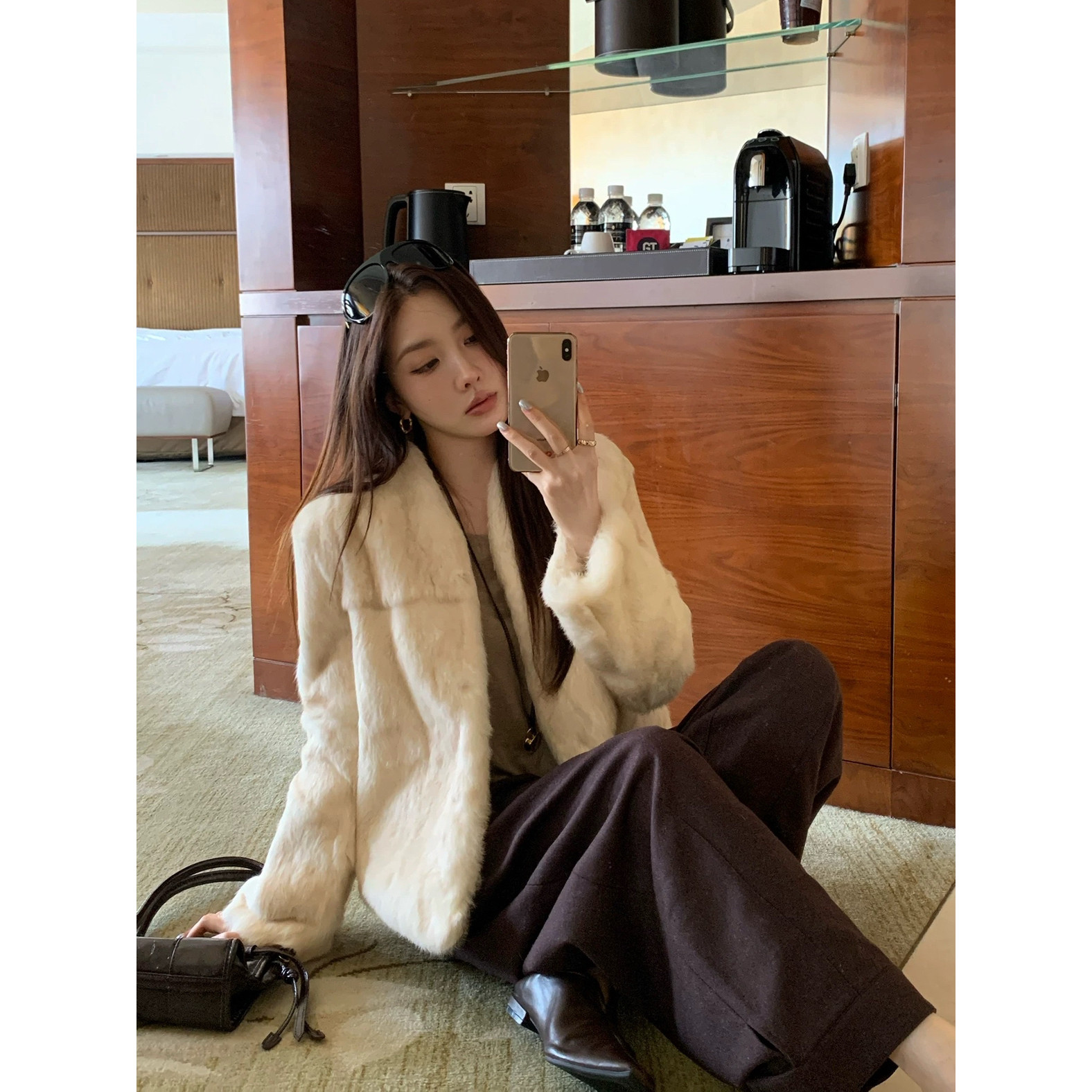 清仓秋冬款高端女装保暖皮草外套100%兔毛DY9999