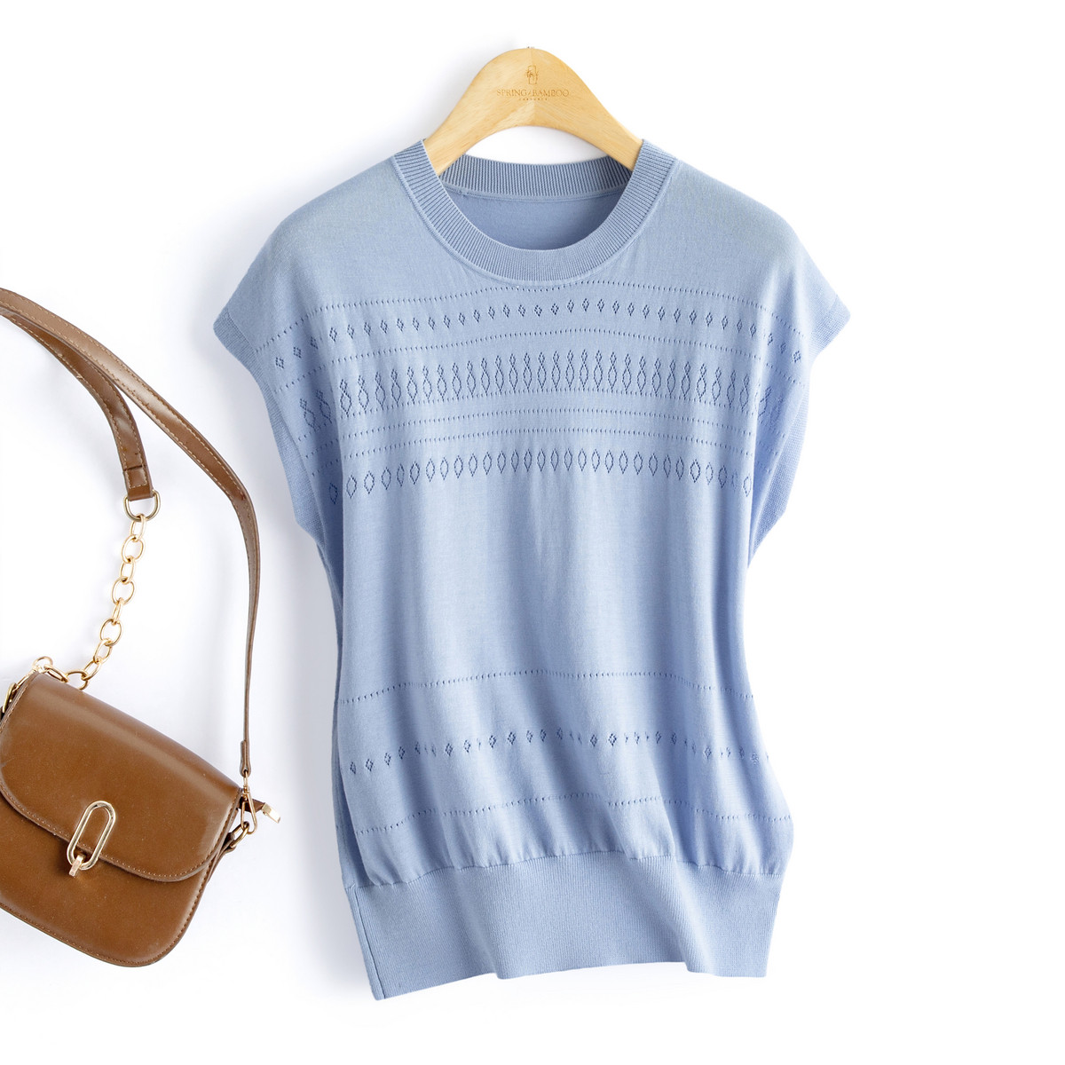 春竹初春新款含桑蚕丝圆领合体连肩上衣显瘦休闲薄款女短袖针织衫,女装/女士精品,毛针织衫,淘宝优惠券,粉丝福利购,淘宝优惠卷