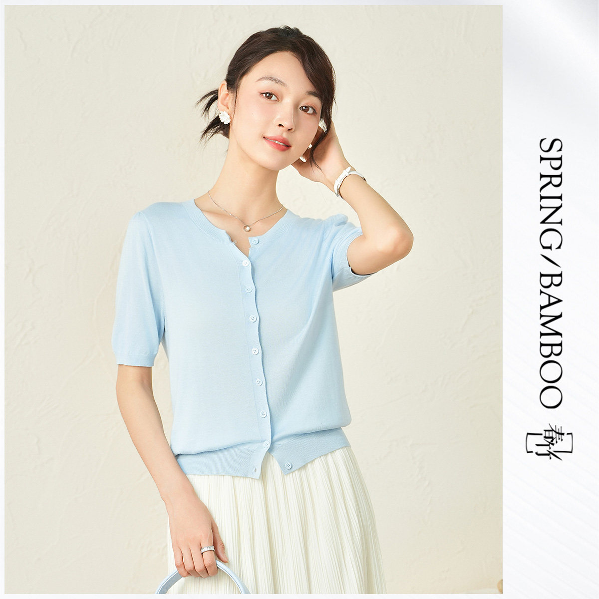 春竹夏季莱赛尔薄款针织开衫女图片
