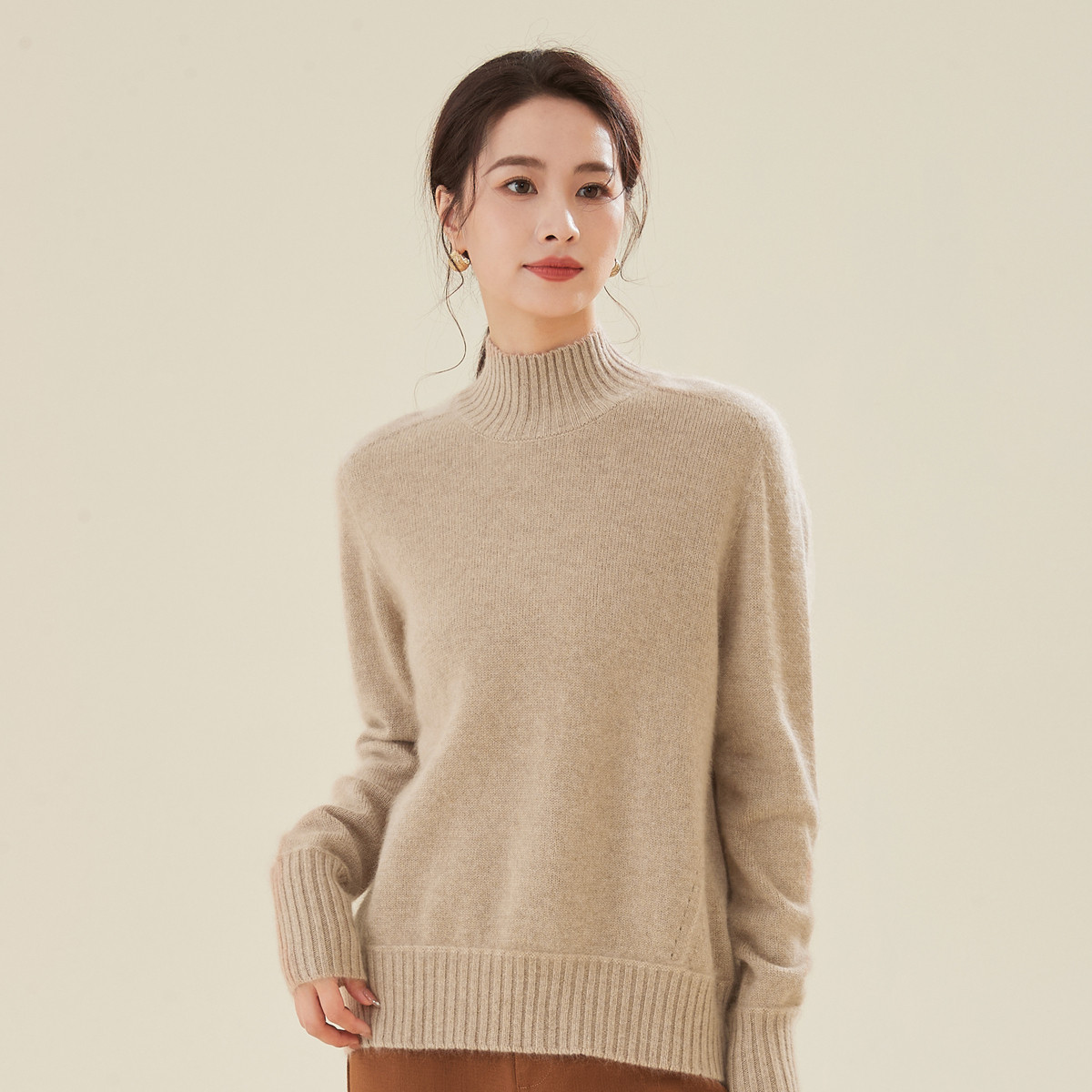 长袖羊绒衫加厚山羊绒