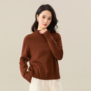 保暖针织衫 羊毛混纺厚款 春竹25秋冬新款 半高领女毛衣 清仓秒杀