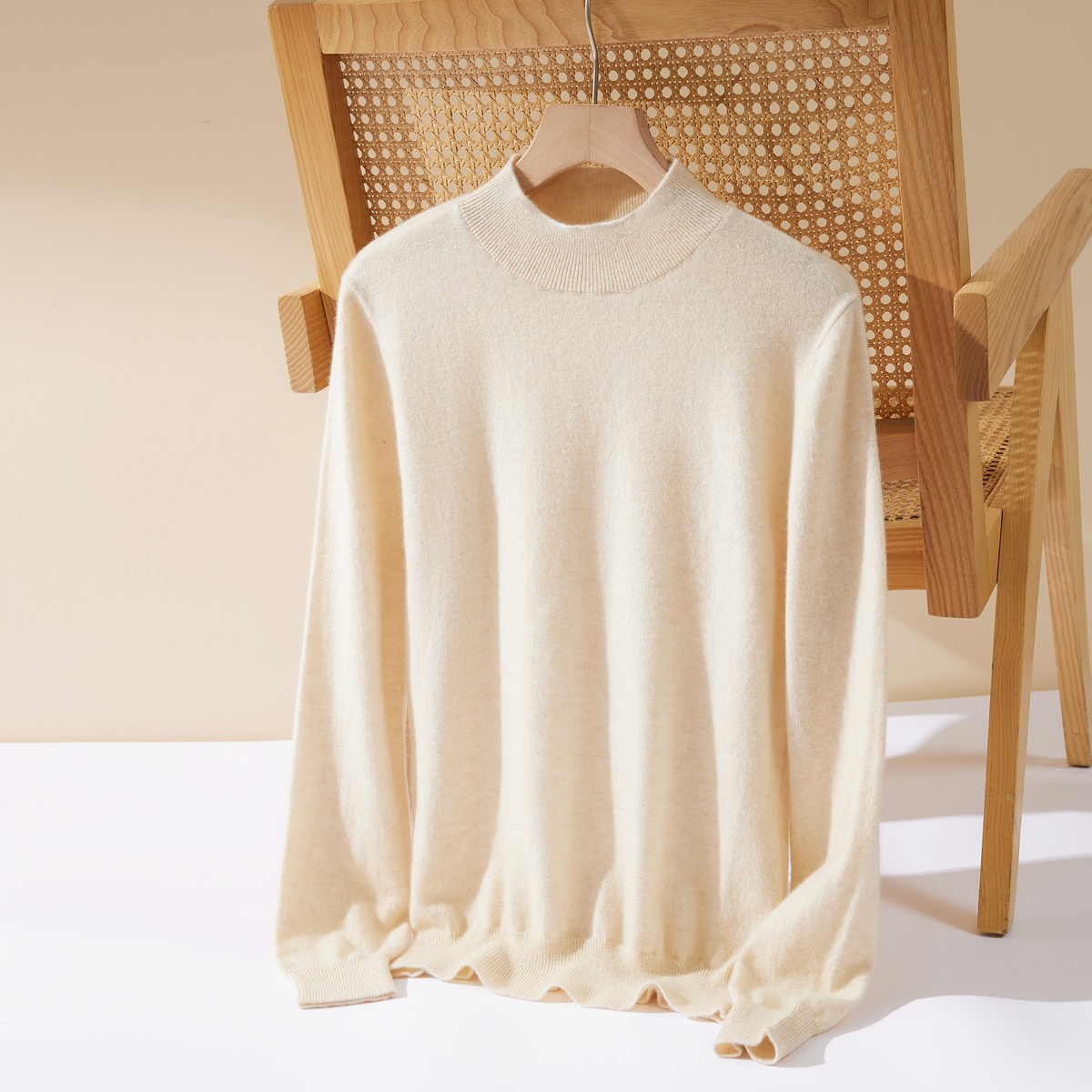 春竹25秋冬新款100%山羊绒半高领减龄洋气内搭保暖打底衫女羊绒衫