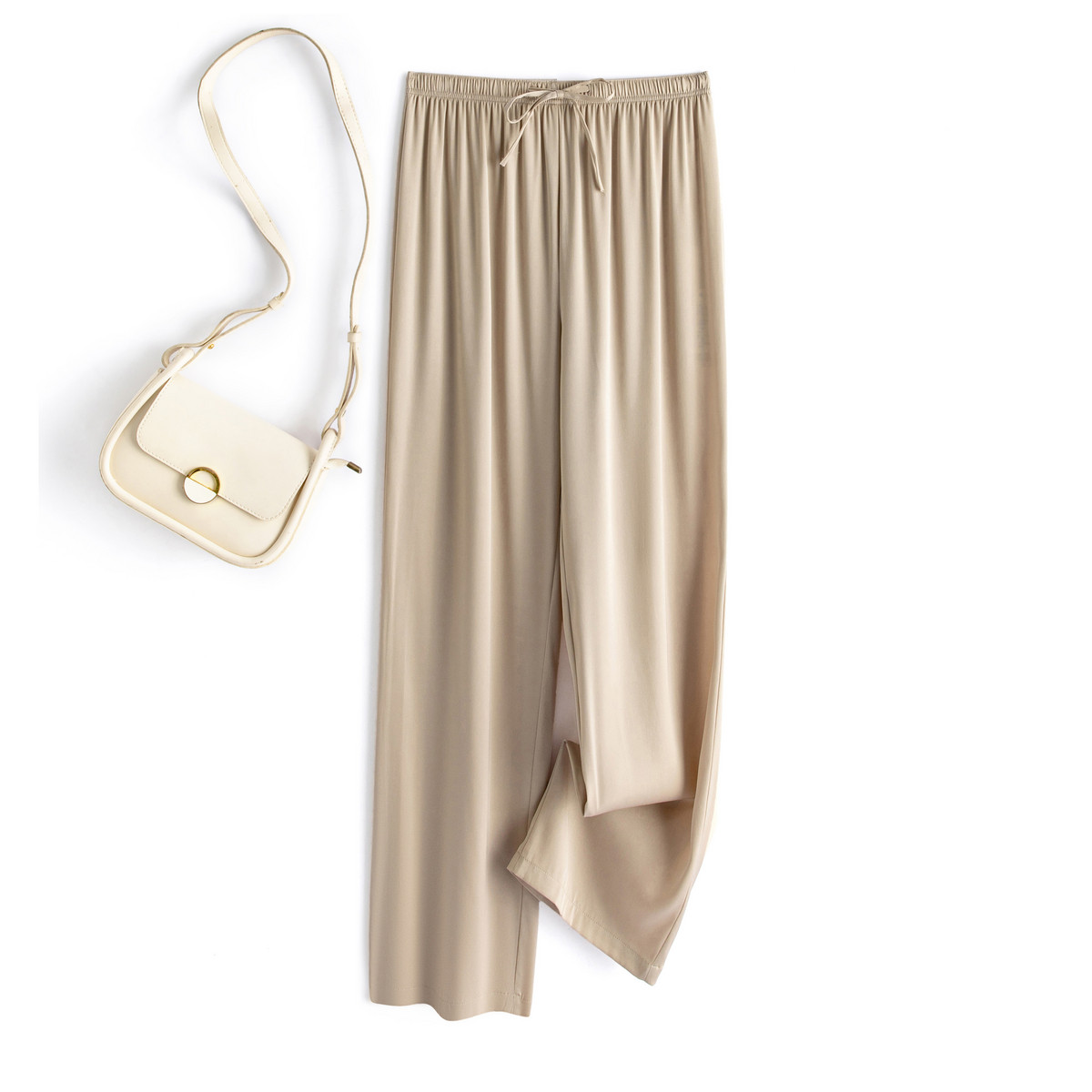 春竹春夏新款19姆米弹力双乔桑蚕丝加长直筒裤垂感透气女式休闲裤 - 春竹真丝羊绒甄选出品