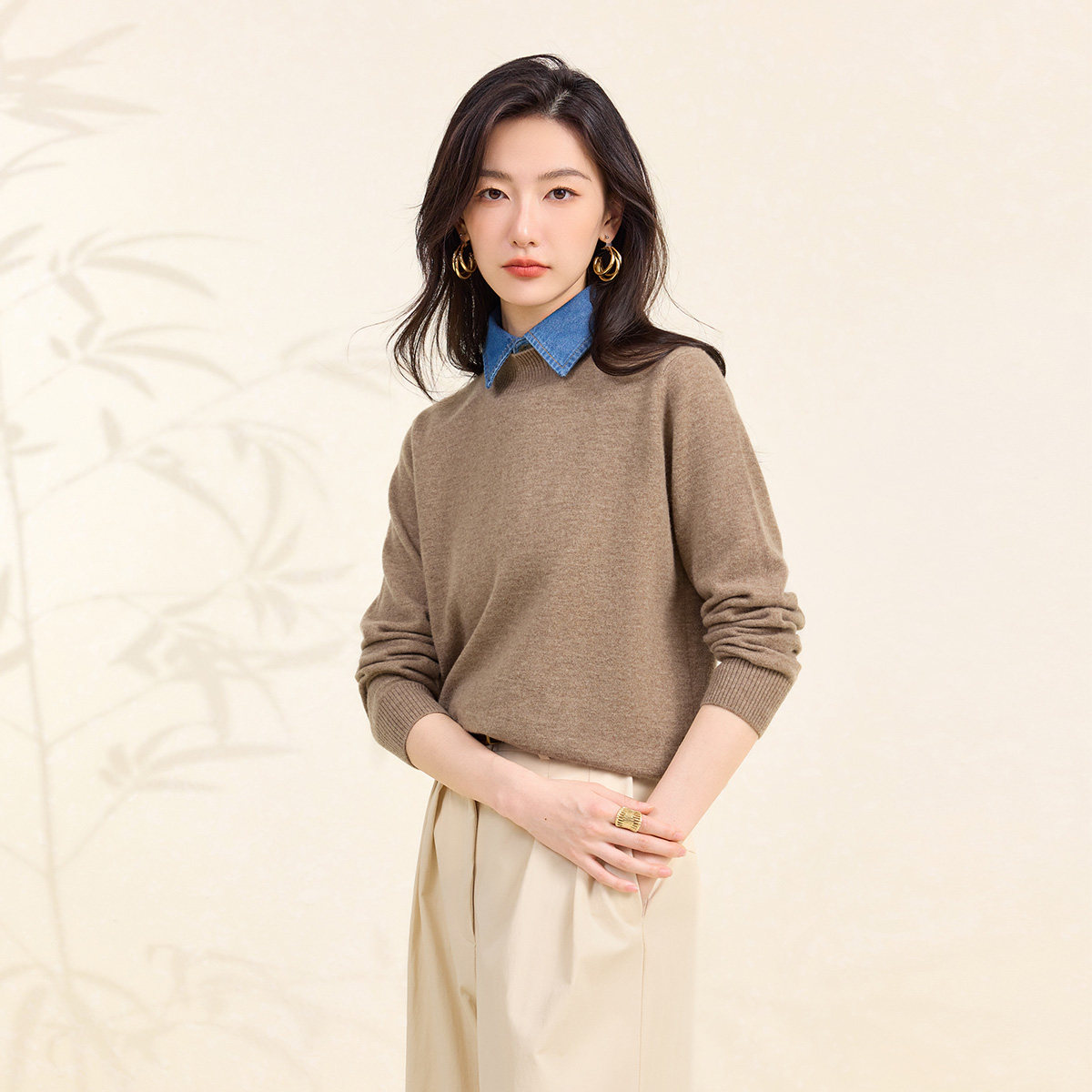 春竹100%羊毛2025新款秋冬保暖半高领内搭减龄打底针织衫女羊毛衫,女装/女士精品,毛针织衫,淘宝优惠券,粉丝福利购,淘宝优惠卷