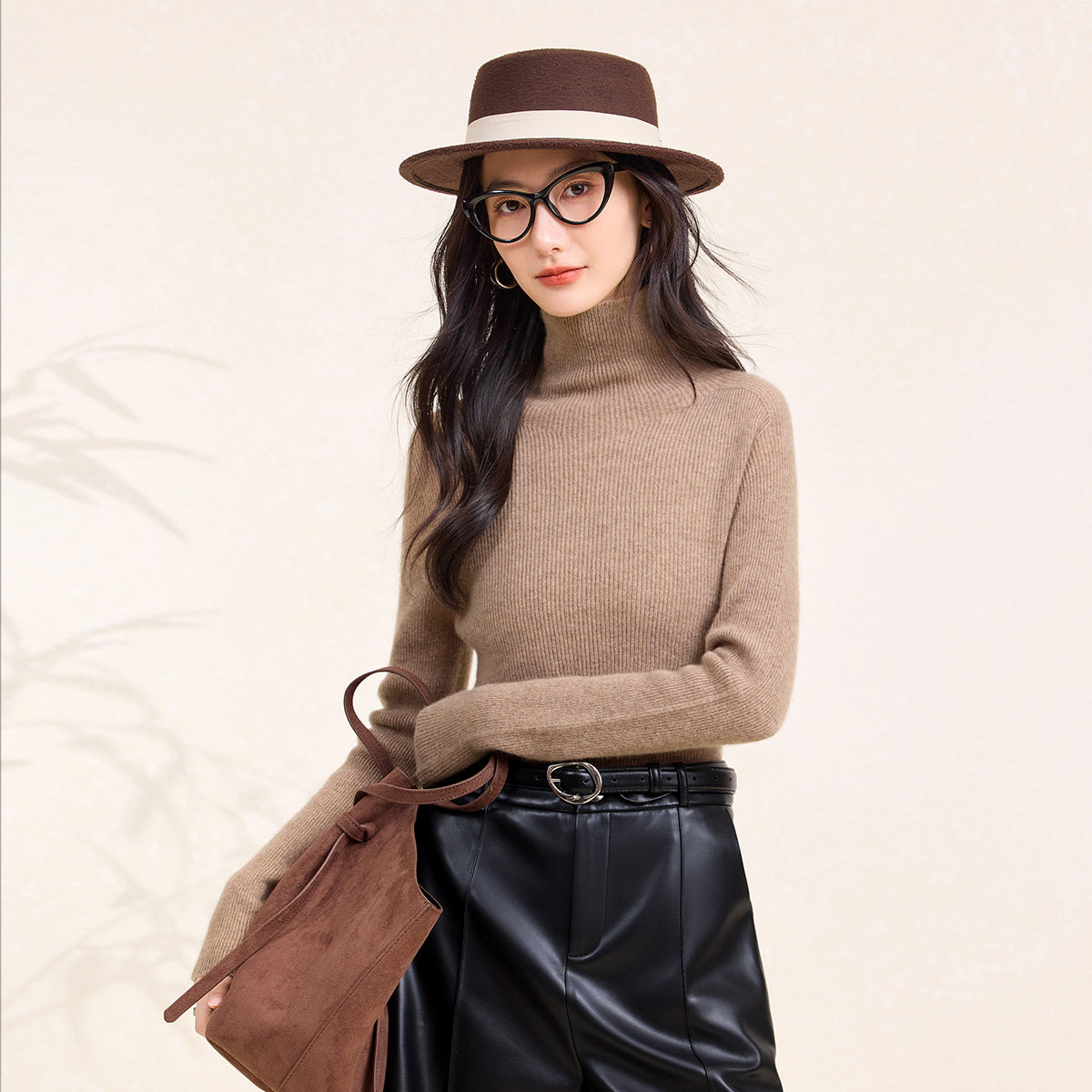 【纯羊绒】春竹25秋冬新款高级感自由领修身显瘦女长袖打底羊绒衫,女装/女士精品,羊绒衫,淘宝优惠券,粉丝福利购,淘宝优惠卷