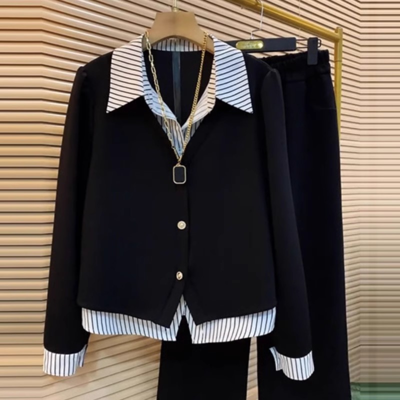 特大码300斤阔腿裤两件套男