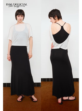 ISSIofficial*多层次细带真两件罩式吊带连衣裙