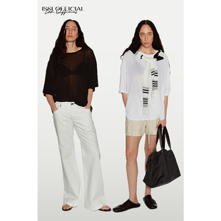 女夏季 罩衫 圆领休闲上衣 原创雾感微透设计针织短袖 ISSIofficial