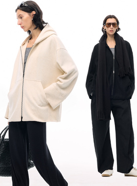 ISSIofficial*Airy轻盈羊毛感连帽宽松卫衣