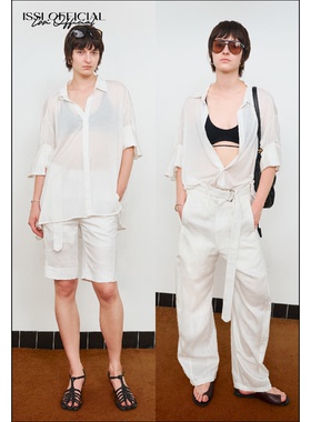 ISSIofficial*天丝醋酸雾感垂坠轻薄折袖式衬衫