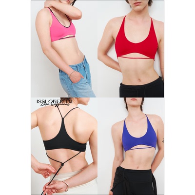 系带抽绳U领运动百搭挂脖