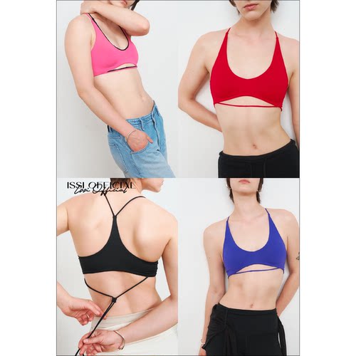 系带抽绳U领运动百搭挂脖