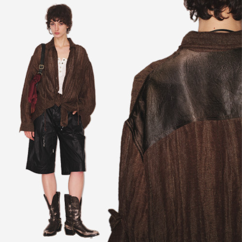 ISSIofficial*「自然肌理」廓形宽松亚麻衬衫