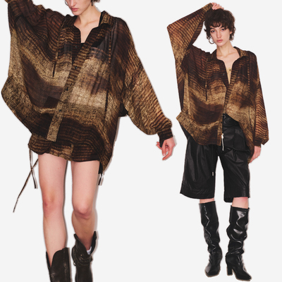 Artistic古典花色垂感衬衫