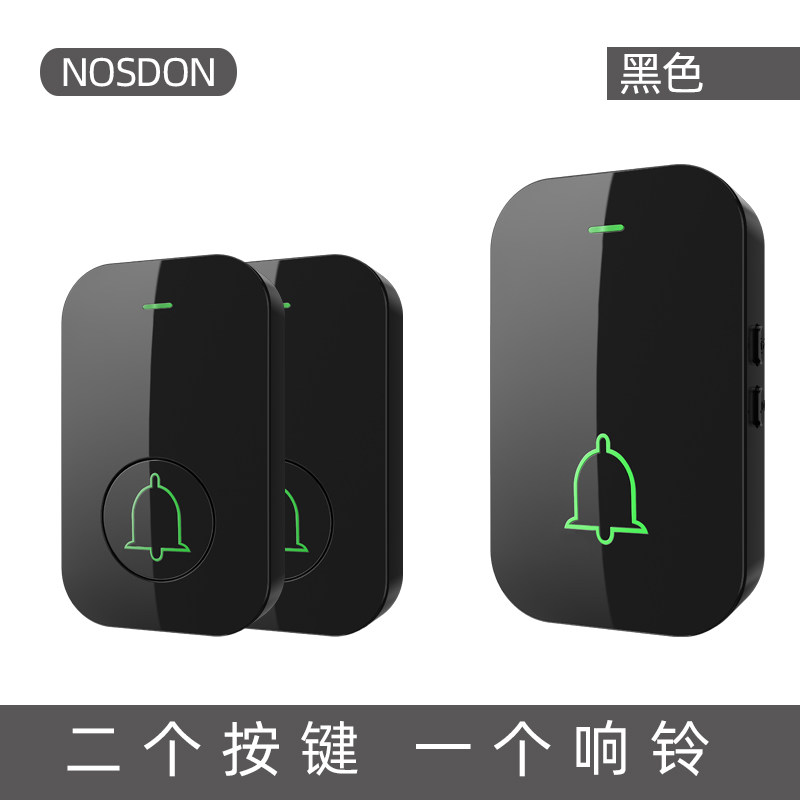 无线门铃家用二拖一接收器不用电池交流数码电子玲遥控插电呼叫器