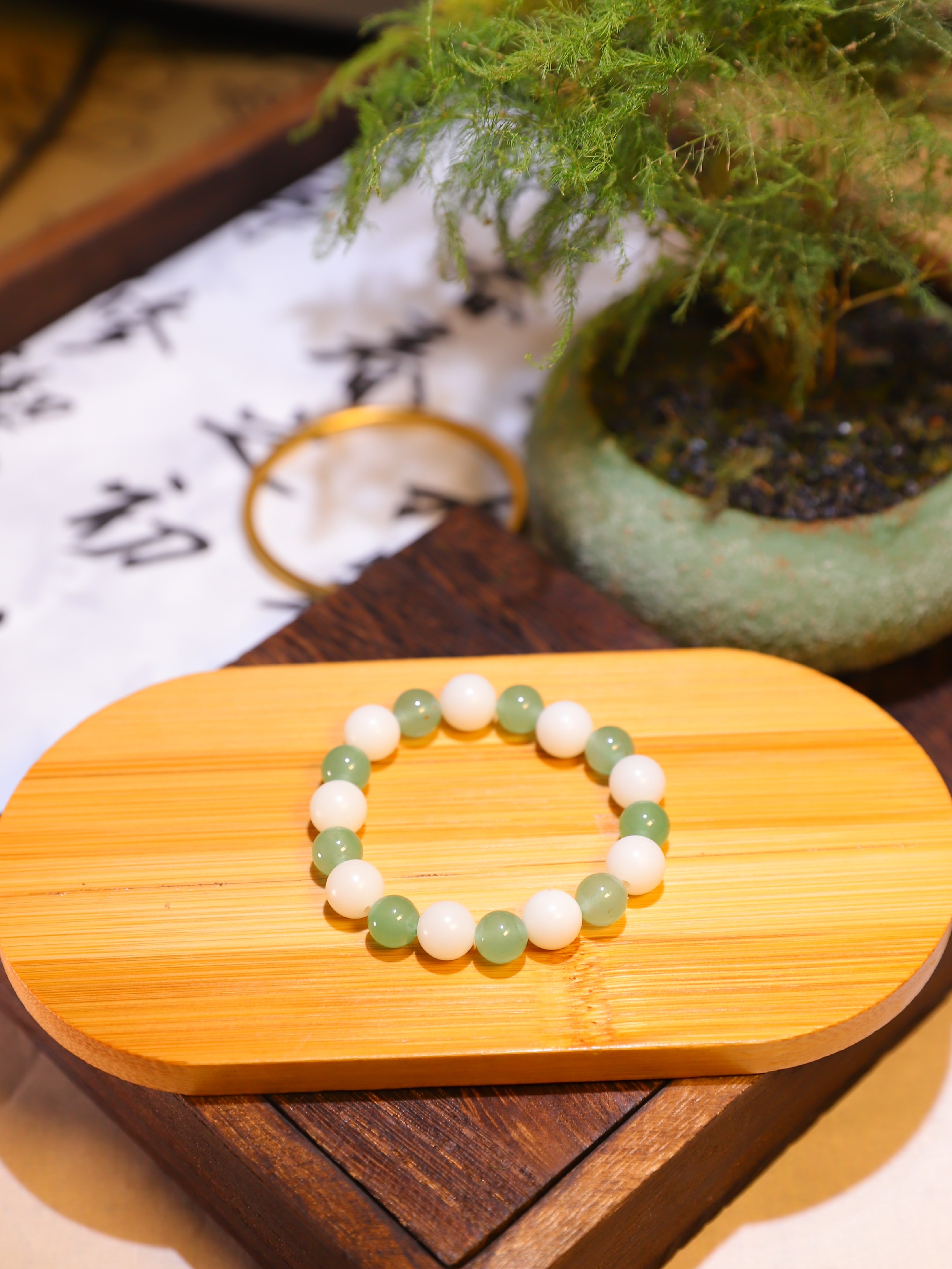 销霁白玉菩提夏日东陵玉串珠佛珠原创手串转运男女礼物手链饰品