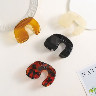 简约百搭几何抓夹树脂发抓半扎发盘发中号鲨鱼夹发卡夹子头饰发夹