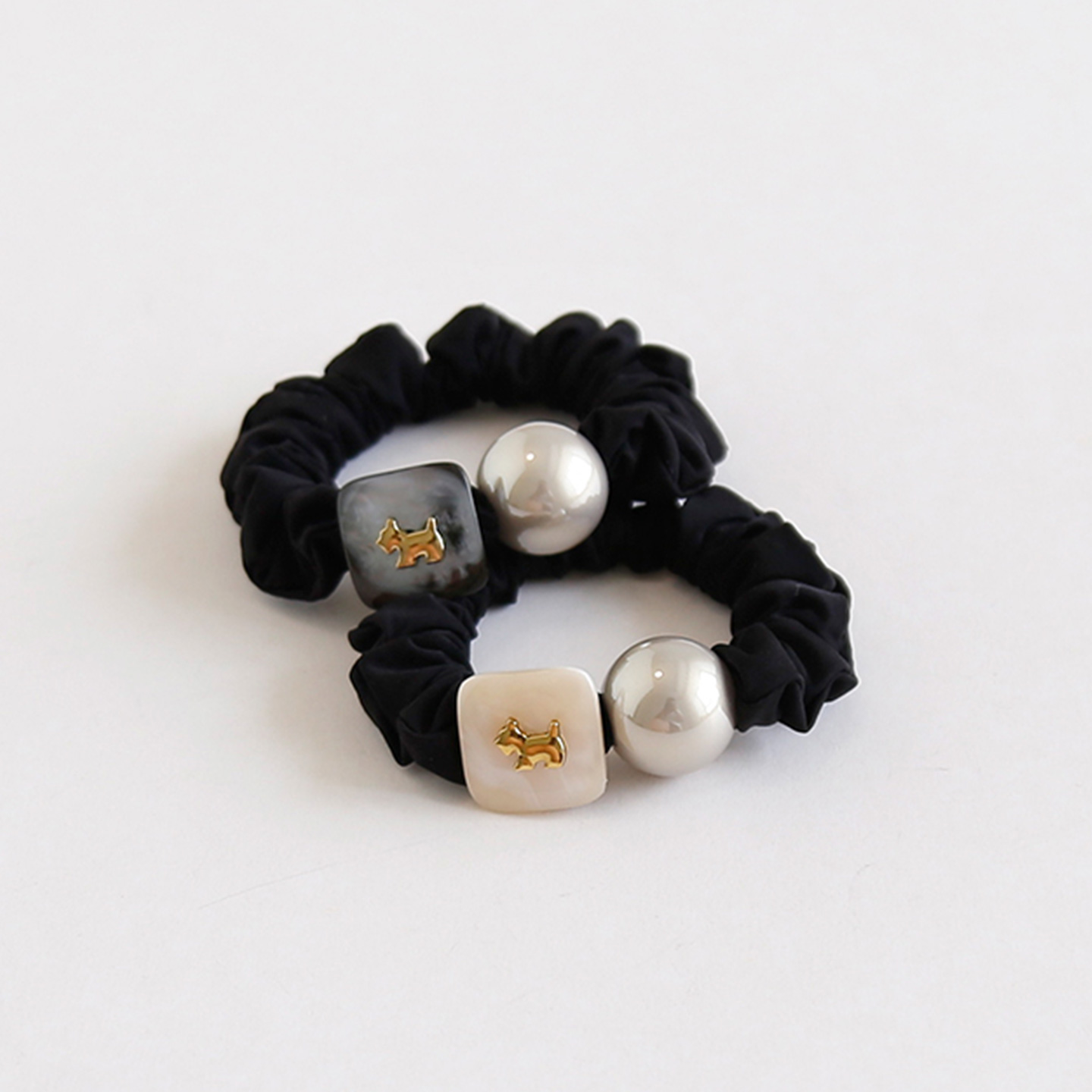 法式高级感小狗珍珠扎头发绳气质简约高弹力小肠圈马尾皮筋女头绳