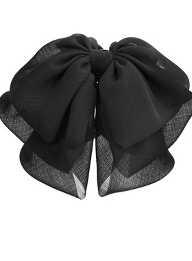 发夹马尾夹黑色法式复古显发量飘带懒人抓夹女2025新款高级感发饰