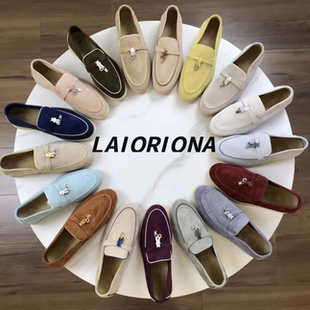 lR乐福鞋女2025新款皮鞋女款秋休闲平底英伦流苏扣百搭软底懒人鞋