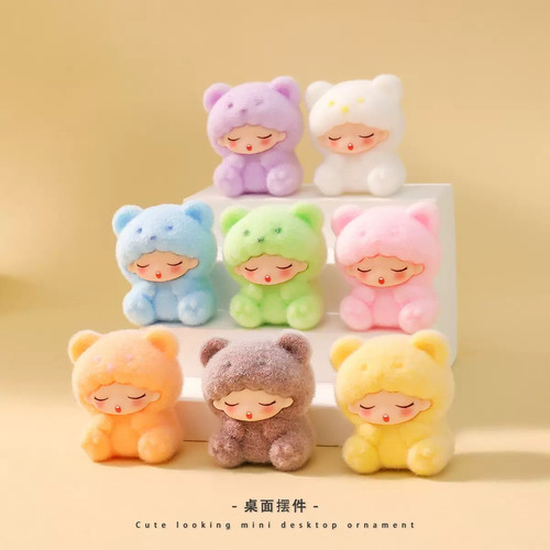 云梦小熊软糖萌粒摆件卡通可爱植绒公仔配件桌面装饰品创意小礼品
