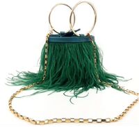 OSTRICH FEATHER BAG for Women Small Handbag Luxury Fu