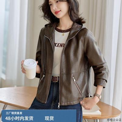 皮衣外套女2025新款爆款春秋高级感小个子机车服夹克上衣