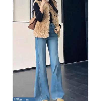 2025年秋冬新款高腰显瘦气质休闲阔腿牛仔裤女简约通勤慵懒百搭裤