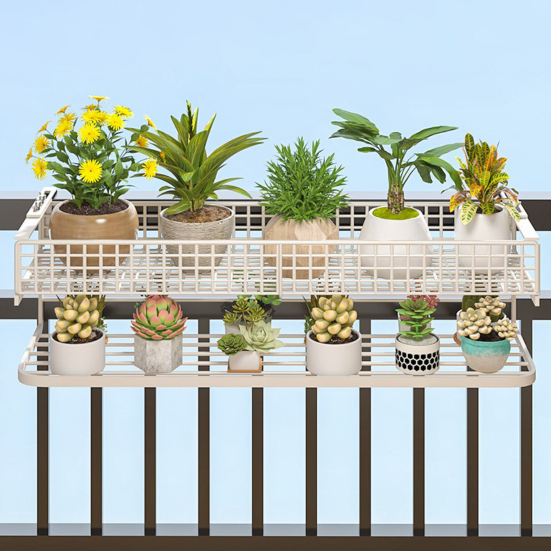 花架置物架阳台悬挂护栏杆窗台花盆托架挂式花盆架多肉铁艺花架子,收纳整理,小型晾晒架,淘宝优惠券,粉丝福利购,淘宝优惠卷