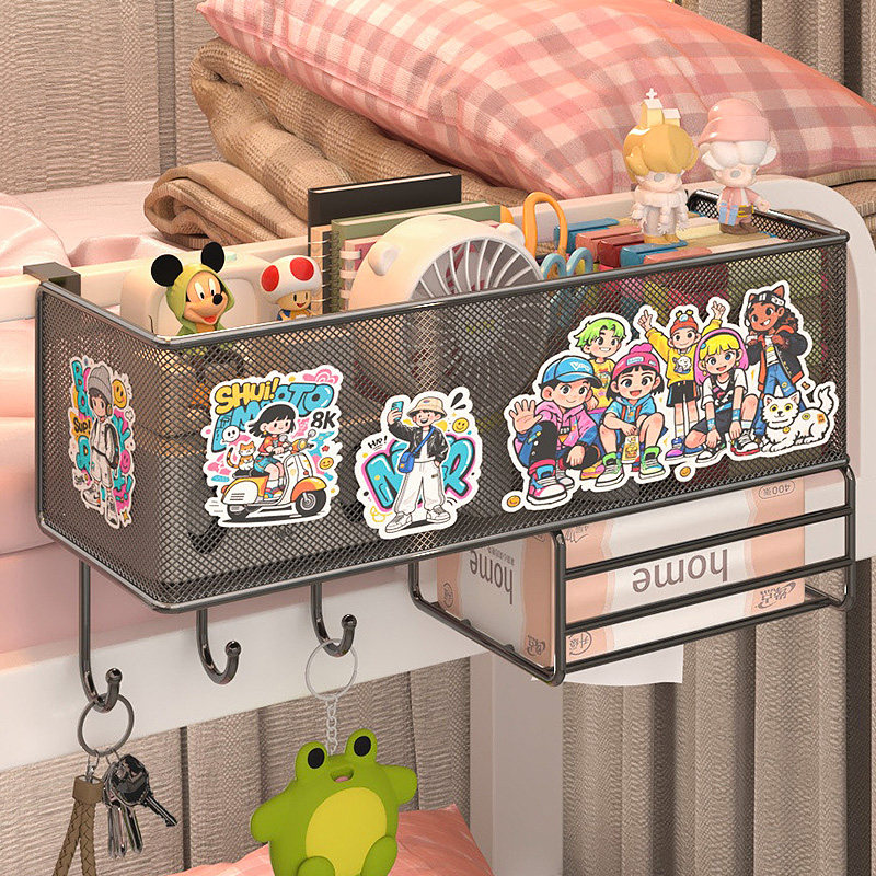 床边挂篮置物架大学生寝室床头床上零食收纳架子上铺神器宿舍好物