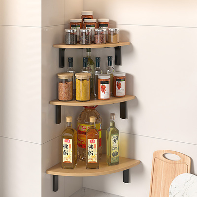 壁挂隔板免打孔拐角厨房扇形