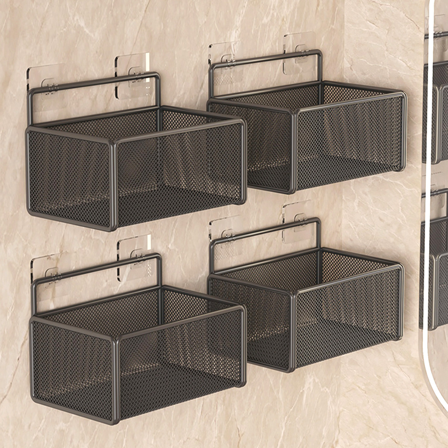 墙上置物架卫生间收纳篮浴室厕所壁挂免打孔挂墙盒筐洗手厨房挂篮,收纳整理,整理架/置物架/收纳架,淘宝优惠券,粉丝福利购,淘宝优惠卷