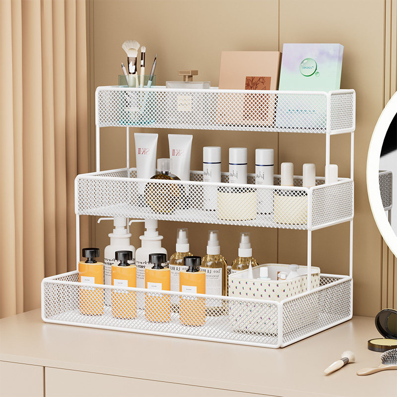 化妆品收纳盒桌面口红粉扑香水置物架梳妆台护肤品整理架高级感,收纳整理,桌面收纳盒,淘宝优惠券,粉丝福利购,淘宝优惠卷