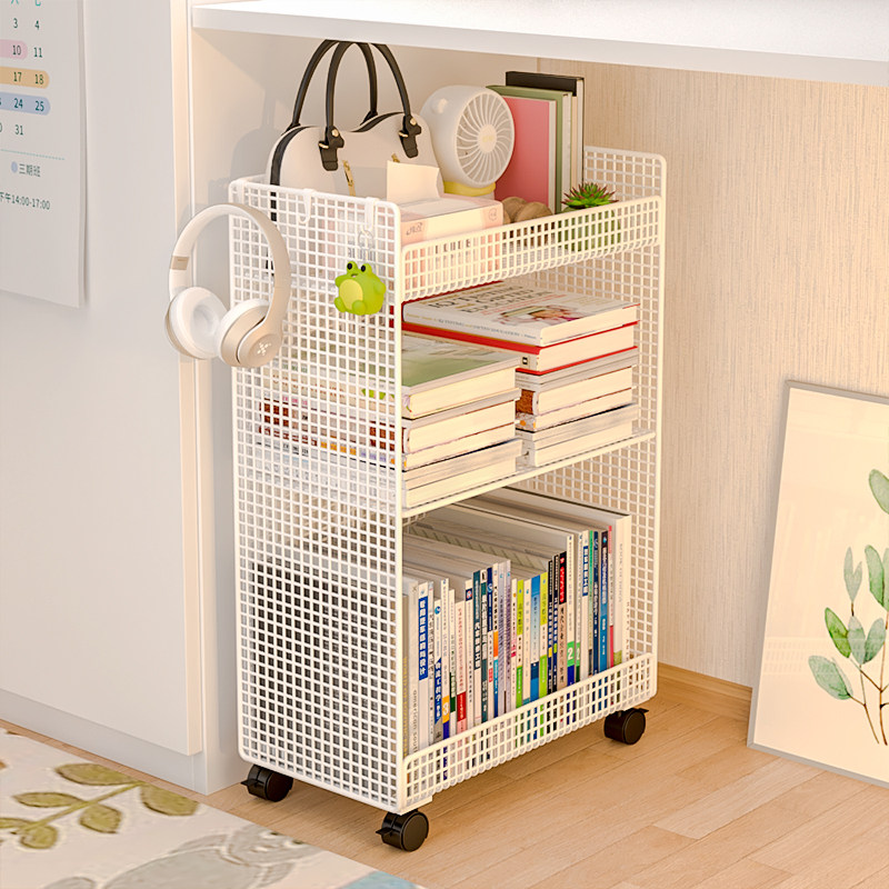 书架桌下置物架简易带轮零食桌面小书柜办公室收纳柜可移动小推车,收纳整理,整理架/置物架/收纳架,淘宝优惠券,粉丝福利购,淘宝优惠卷