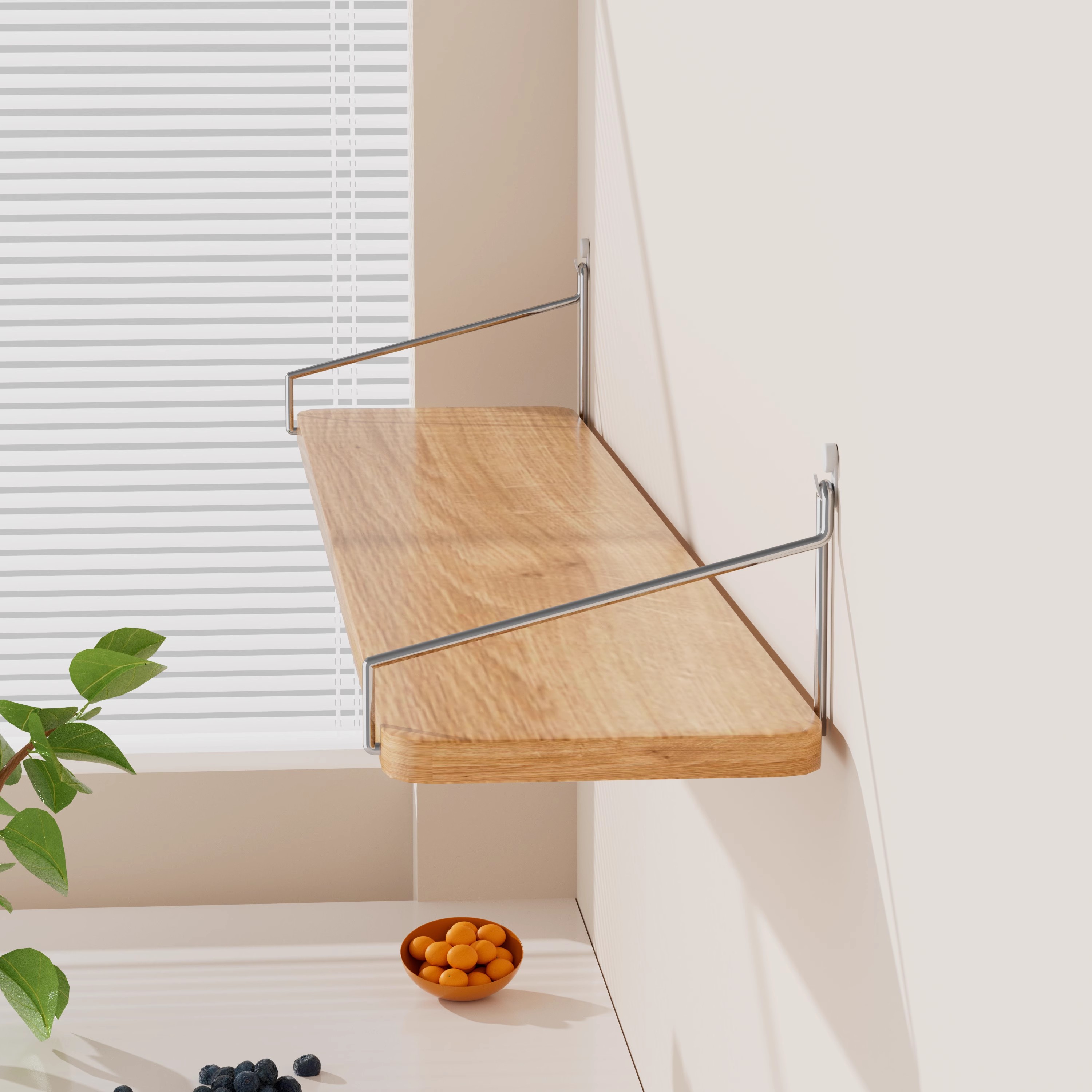 墙上置物架隔板书架壁挂式免打孔