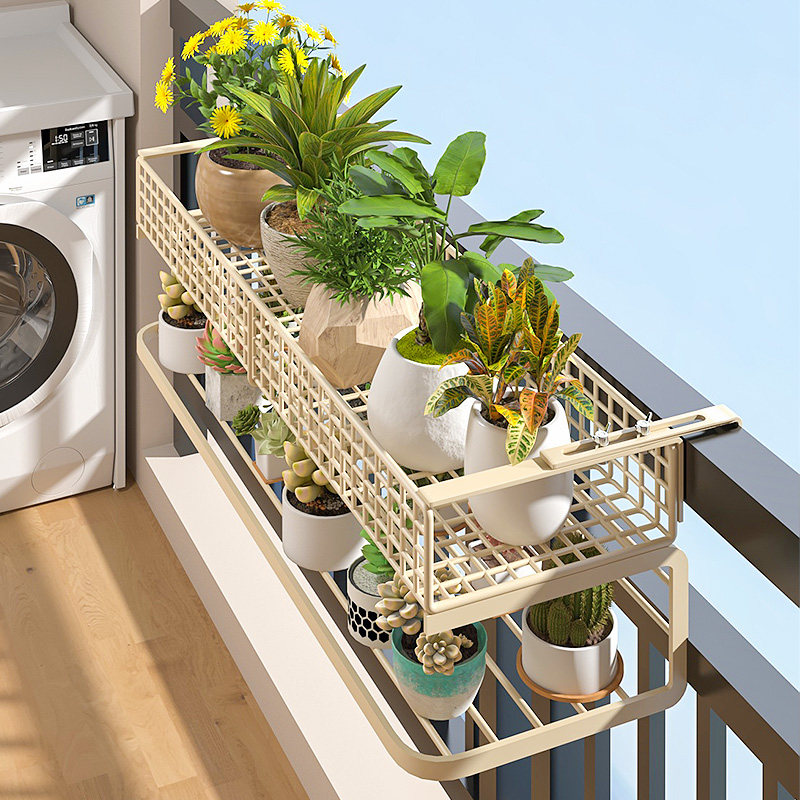 阳台花架置物架护栏悬挂式多肉花盆托架窗台铁艺挂式栏杆分层架子,收纳整理,阳台置物架,淘宝优惠券,粉丝福利购,淘宝优惠卷