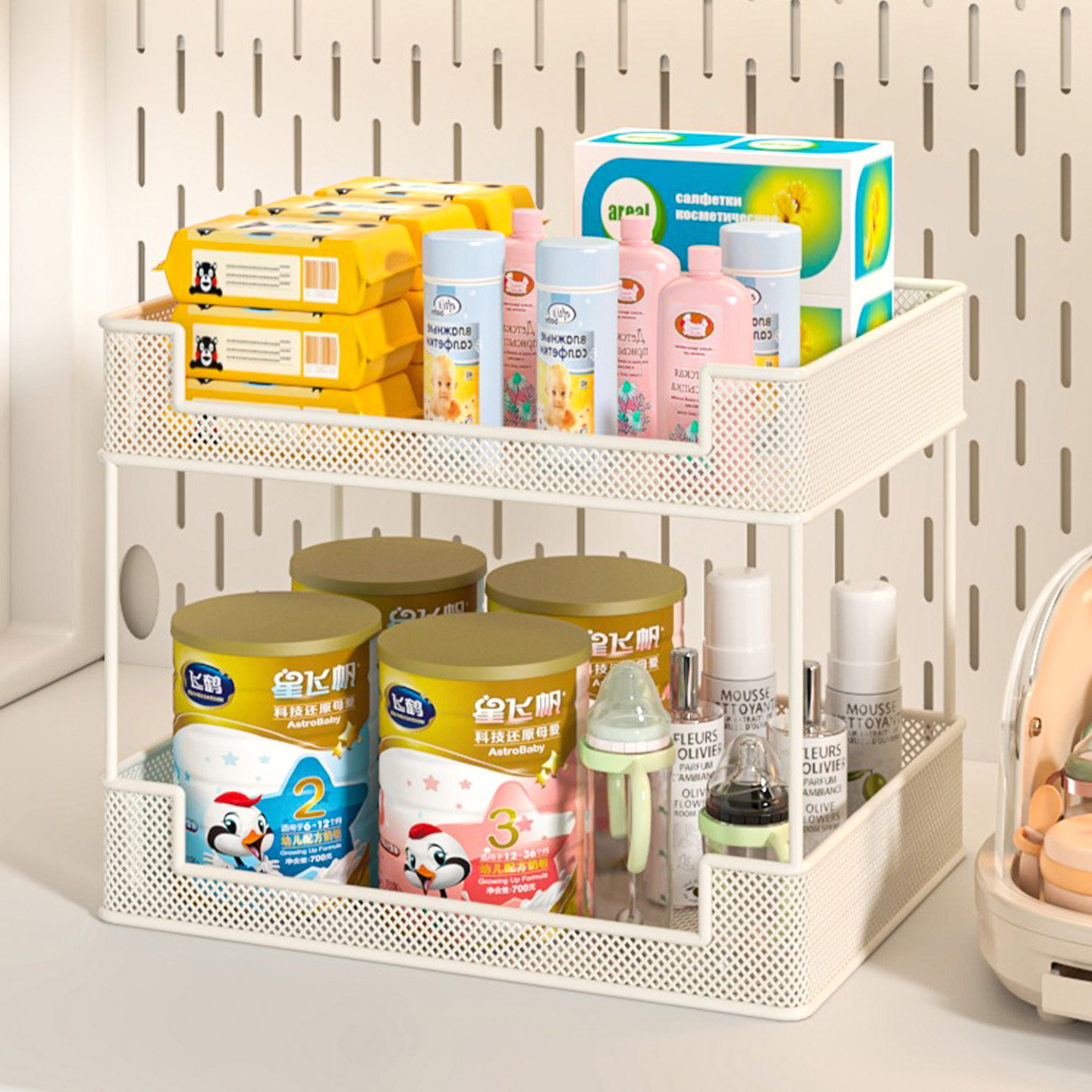 婴儿喂养台收纳柜玩具奶粉罐多层整理储物柜落地宝宝用品置物架子