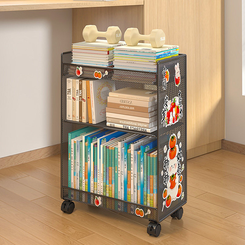 落地书架桌下带轮置物架儿童绘本架教室小书柜多功能分层收纳架子,收纳整理,书桌收纳置物架,淘宝优惠券,粉丝福利购,淘宝优惠卷
