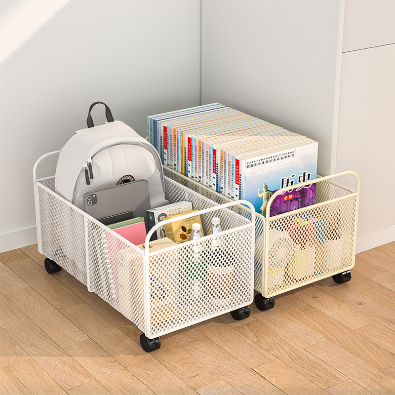 可移动桌下书本书包收纳箱整理箱书箱学生教室用放书收纳盒整理盒