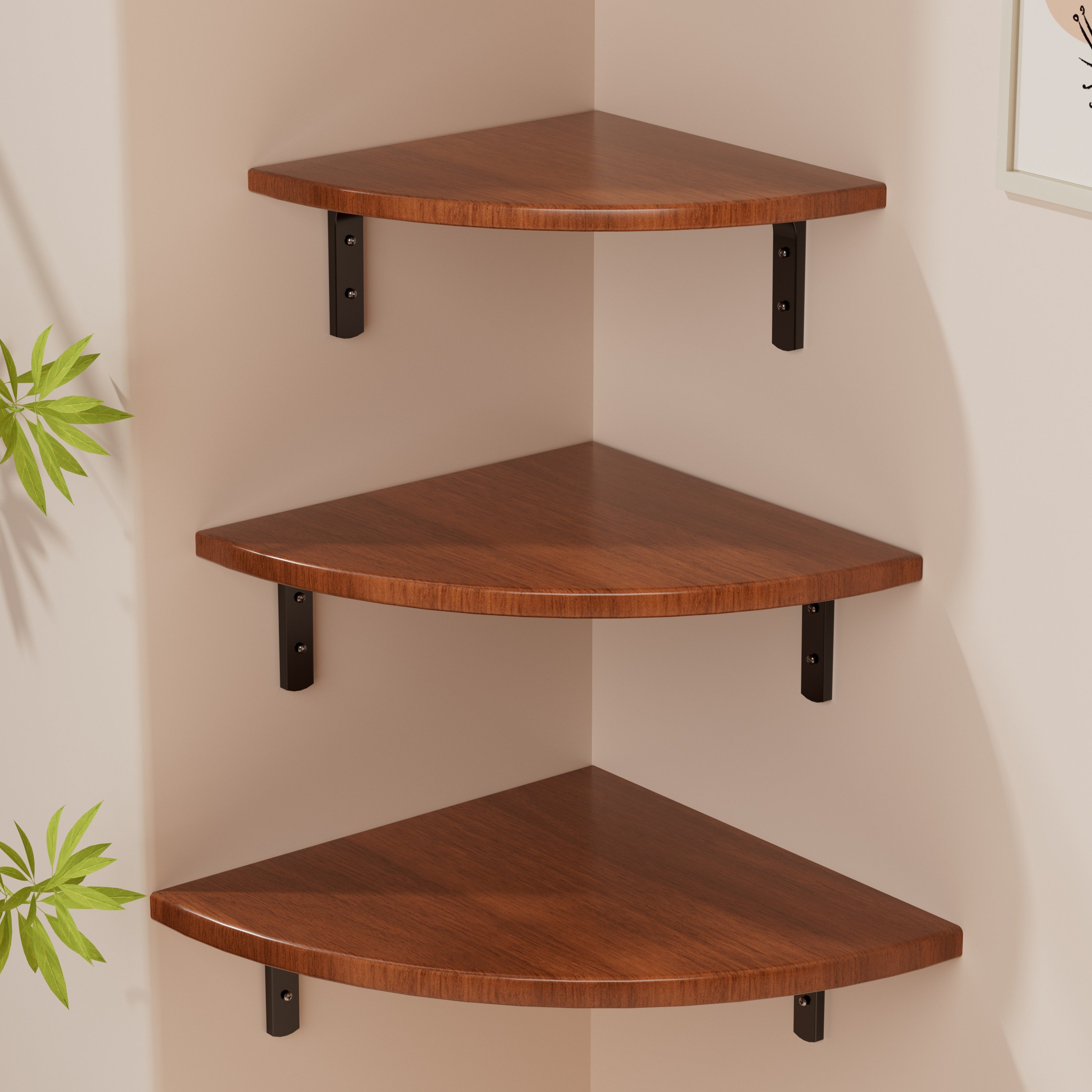 墙角置物架挂墙装饰板免打孔墙面壁挂三角架木板隔板扇形转角书架,住宅家具,搁板/置物架/家用陈列架,淘宝优惠券,粉丝福利购,淘宝优惠卷