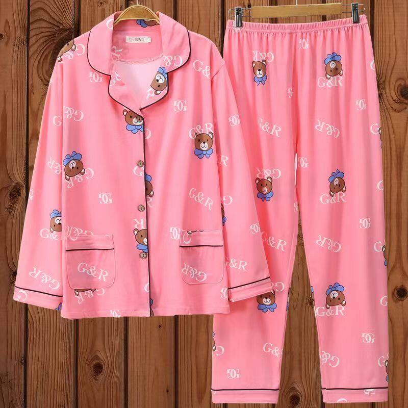 睡衣女春秋纯棉长袖秋款女士薄款大码秋季中年妈妈女款秋冬家居服