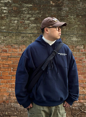 oops鹅噗丝灰色重磅连帽卫衣短宽Boxy套头帽衫vibe美式街头风廓形