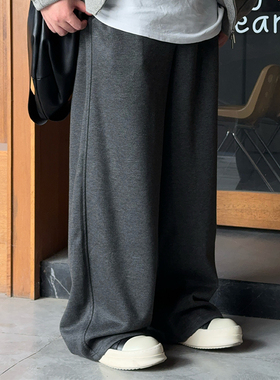 oops鹅噗丝阔腿宽松大码卫裤宽松显瘦直筒垂感纯色oversize男秋冬