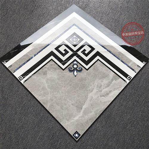 客厅拼花瓷砖灰色简约拼图地砖餐厅入户过道图案造型通体地板砖