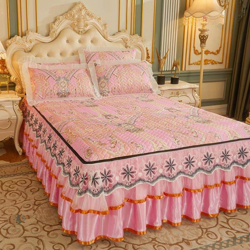 夏季凉席冰丝席子三件套床裙式欧式加厚高档可机洗空调软席床罩款,床上用品,冰丝席,淘宝优惠券,粉丝福利购,淘宝优惠卷