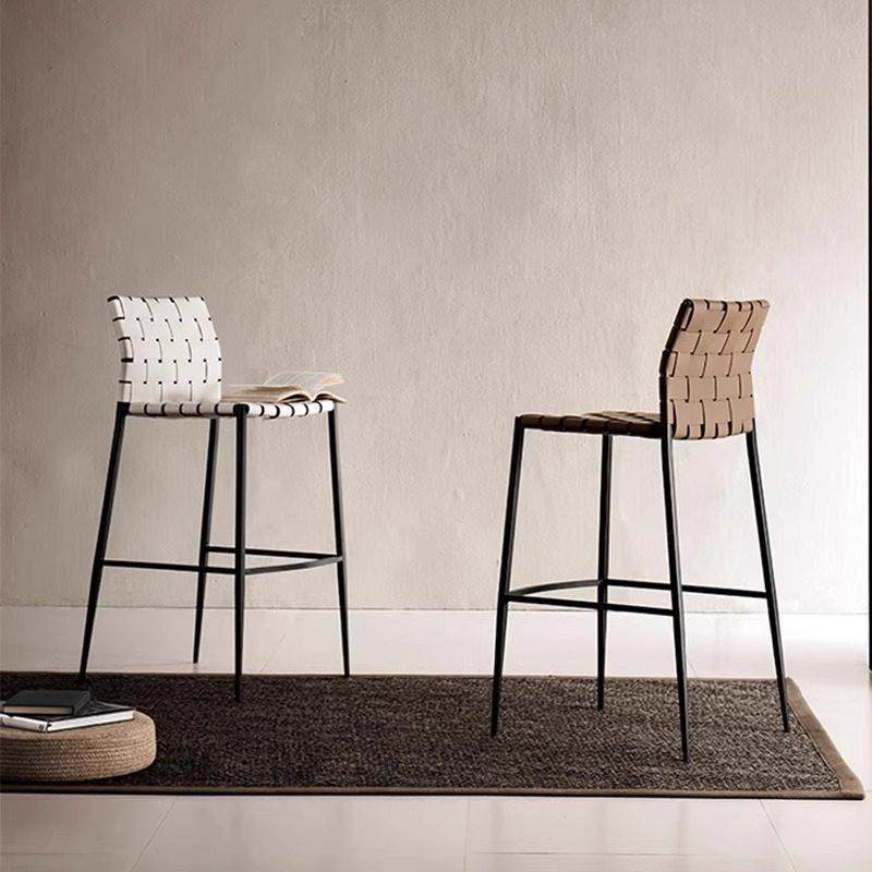 意式马鞍皮吧台椅简约家用饭厅高脚凳岛台椅靠背椅工业风轻奢吧椅,住宅家具,家用高脚椅,淘宝优惠券,粉丝福利购,淘宝优惠卷