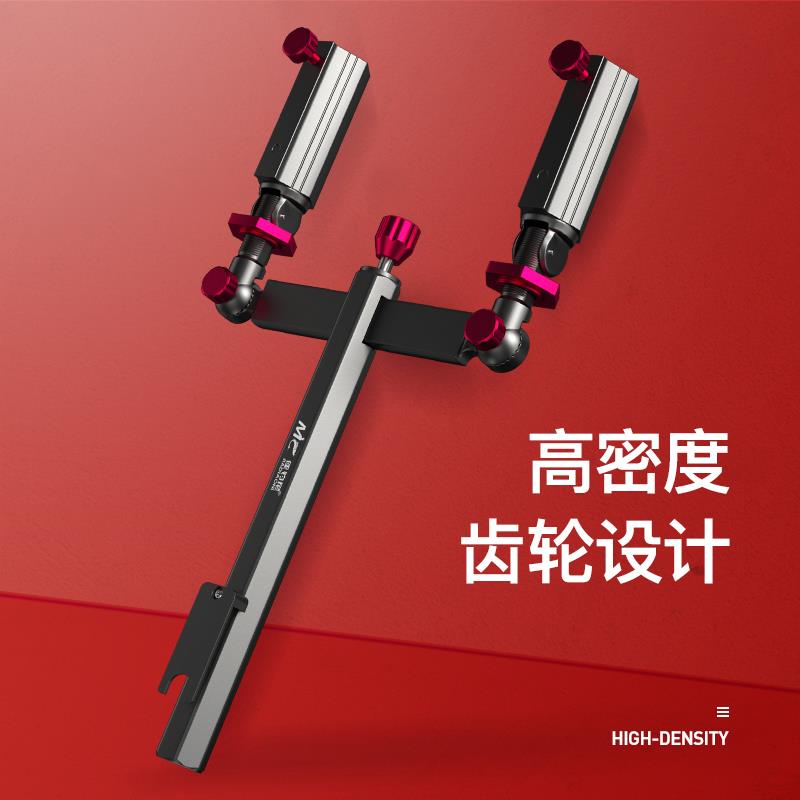 万向加厚钓椅双炮台架鱼竿炮台支架鱼竿铝镁合金钓箱双炮台配件