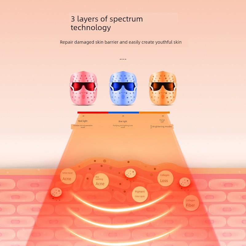 金稻光子嫩肤仪家用美容面膜导入大排灯面罩红蓝光脸部LED彩光谱