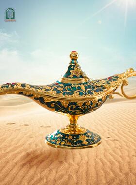 阿拉丁许愿神灯摆件创意工艺装饰品覆古欧式宫廷轻奢儿童祝福礼物